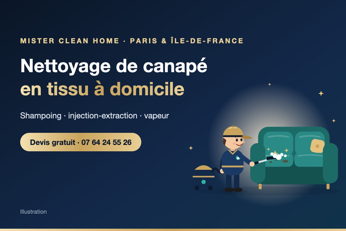 Nettoyage de canapé, tapis et moquette à Lamorlaye (60260) – illustration Mister Clean Home